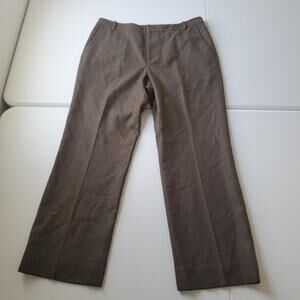 Lauren Ralph Lauren Pants Womens 14P Brown Wool Tweed Straight Leg Lined Dress